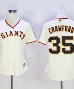 Giants #35 Brandon Crawford Cream Home Women's Stitched MLB Jersey