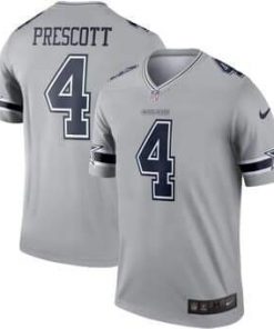 Men's Dallas Cowboys #4 Dak Prescott Gray Inverted Legend Jersey