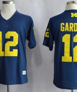 Wolverines #12 Devin Gardner Blue Big 10 Patch Stitched NCAA Jersey