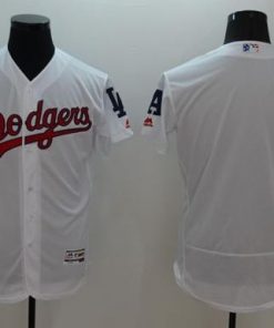 Dodgers Blank White Fashion Stars & Stripes Flexbase Authentic Stitched MLB Jersey