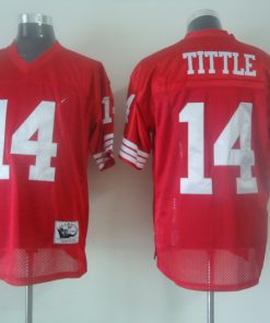 Mitchell and Ness 49ers #14 Y.A. Tittle Red Stitched NFL Jersey