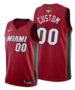 Men's Miami Heat Red Customized 20202 Finals Bound Statement Edition Stitched Jersey