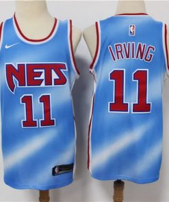 Men's Brooklyn Nets White #11 Kyrie Irving 2020/21 Blue Stitched NBA Jersey