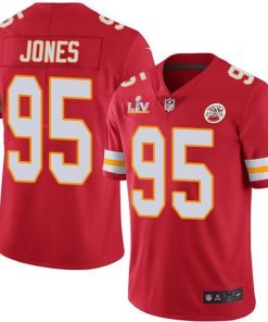 Men's Kansas City Chiefs #95 Chris Jones Red 2021 Super Bowl LV Stitched NFL Jersey