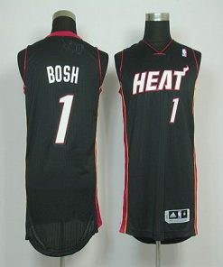 Revolution 30 Heat #1 Chris Bosh Black Stitched NBA Jersey