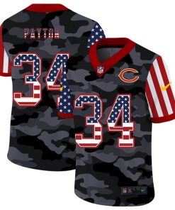 Men's Chicago Bears #34 Walter Payton 2020 Camo USA Flag Limited Stitched NFL Jersey