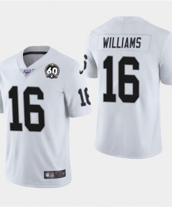 Men's Oakland Raiders #16 Tyrell Williams White 100th Season With 60 Patch Vapor Limited Stitched NFL Jersey