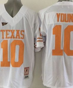 Longhorns #10 Vince Young White Stitched NCAA Jersey