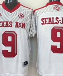 Aggies #9 Ricky Seals-Jones White SEC Patch Stitched NCAA Jersey