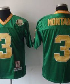 Dame #3 Joe Montana Green With 30TH Patch Stitched NCAA Jersey