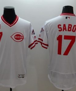 Reds #17 Chris Sabo White Flexbase Authentic Collection Cooperstown Stitched MLB Jersey