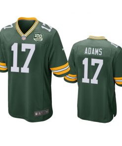 Men's Green Bay Packers #17 Davante Adams Green 2019 100th Season NFL Game Jersey