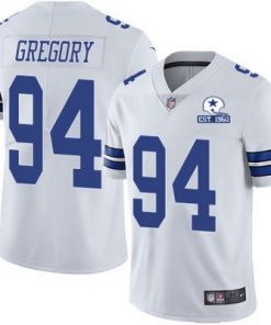 Men's Dallas Cowboys #94 Randy Gregory White With Est 1960 Patch Limited Stitched NFL Jersey