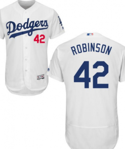 Men's Los Angeles Dodgers #42 Jackie Robinson White Flex Base Stitched MLB Jersey