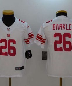 Youth New York Giants #26 Saquon Barkley White 2018 NFL Draft Vapor Untouchable Limited Stitched Jersey