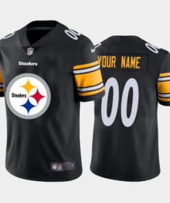 Men's Pittsburgh Steelers Customized Black 2020 Team Big Logo Stitched Limited Jersey