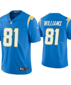 Men's Los Angeles Chargers #81 Mike Williams 2020 Blue Vapor Untouchable Limited Stitched Jersey