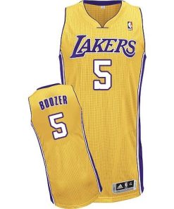 Revolution 30 Lakers #5 Carlos Boozer Yellow Stitched NBA Jersey
