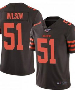 Men's Cleveland Browns #51 Mack Wilson Brown 2019 100th Season Color Rush  Limited Stitched NFL Jersey