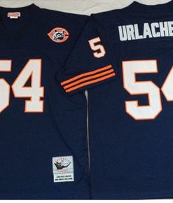 Mitchell&Ness Bears #54 Brian Urlacher Blue Big No. Throwback Stitched NFL Jersey