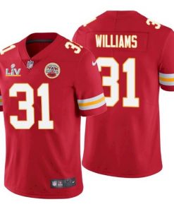Men's Kansas City Chiefs #31 Darrel Williams Red 2021 Super Bowl LV Limited Stitched NFL Jersey