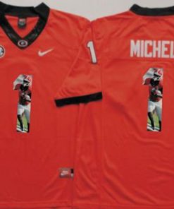 Bulldogs #1 Sony Michel Red Player Fashion Stitched NCAA Jersey