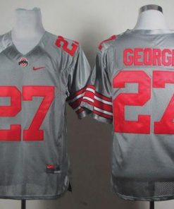 Buckeyes #27 Eddie George Grey Stitched NCAA Jersey