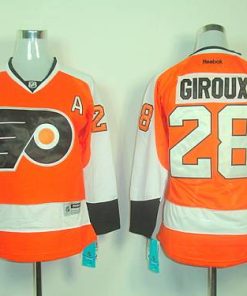 Flyers #28 Claude Giroux Orange Women's Home Stitched NHL Jersey