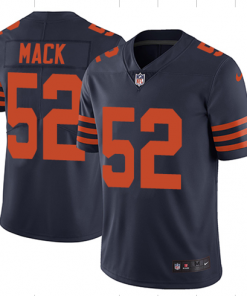 Men's Chicago Bears #52 Khalil Mack Navy Throwback Vapor Untouchable Limited Stitched NFL Jersey