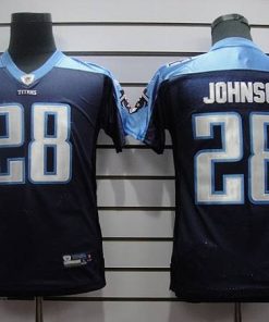 Titans #28 Chris Johnson Dark Blue Stitched Youth NFL Jersey