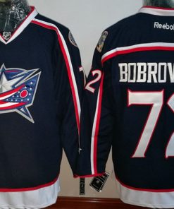 Men's Columbus Blue Jackets #72 Sergei Bobrovsky Navy Blue Home Stitched NHL Jersey