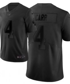 Men's Oakland Raiders #4 Derek Carr Black Vapor City Edition Limited Stitched NFL Jersey