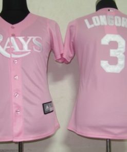 Rays #3 Evan Longoria Pink Lady Fashion Stitched MLB Jersey