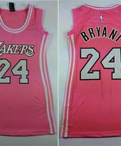 Lakers #24 Kobe Bryant Pink Women's Dress Stitched NBA Jersey
