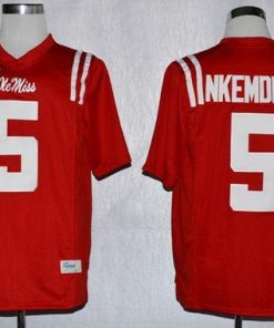 Rebels #5 Robert Nkemdiche Red Stitched NCAA Jersey