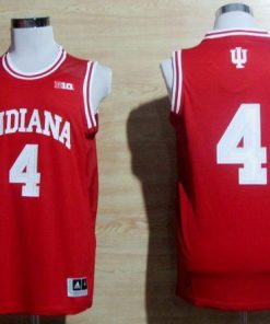 Hoosiers #4 Victor Oladipo Red Big 10 Patch Basketball Stitched NCAA Jersey