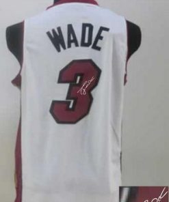 Revolution 30 Autographed Heat #3 Dwyane Wade White Stitched NBA Jersey