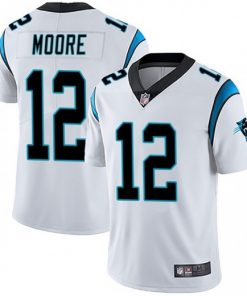 Men's Carolina Panthers #12 DJ Moore White Vapor Untouchable Limited Stitched NFL Jersey
