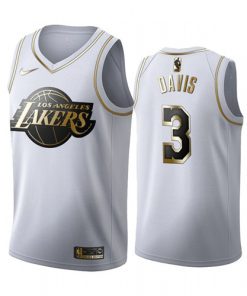 Men's Los Angeles Lakers #3 Anthony Davis White 2019 Golden Edition Stitched NBA Jersey