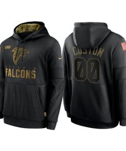 Men's Atlanta Falcons ACTIVE PLAYER Custom 2020 Black Salute To Service Sideline Performance Pullover NFL Hoodie