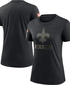 Women's New Orleans Saints 2020 Black Salute To Service Performance NFL T-Shirt (Run Small)