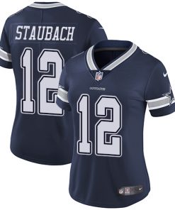 Women's Dallas Cowboys #12 Roger Staubach Navy Blue Vapor Untouchable Limited Stitched NFL Jersey