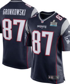 Men's New England Patriots Rob Gronkowski Navy Super Bowl LII Bound Game Jersey