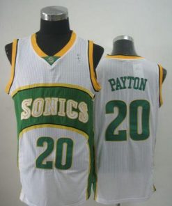 Thunder #20 Gary Payton White SuperSonics Throwback Stitched NBA Jersey