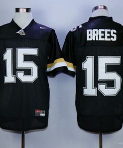 Boilermakers #15 Drew Brees Black Stitched NCAA Jersey