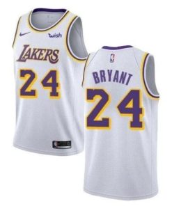 Men's Los Angeles Lakers #24 Kobe Bryant White Stitched NBA Jersey