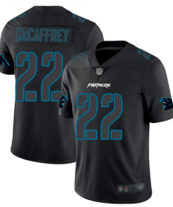 Men's Carolina Panthers #22 Christian McCaffrey Black Impact Limited Stitched NFL Jersey
