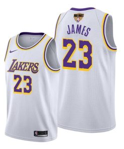 Men's Los Angeles Lakers #23 LeBron James White 2020 Finals Stitched NBA Jersey
