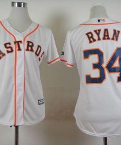 Astros #34 Nolan Ryan White Home Women's Stitched MLB Jersey
