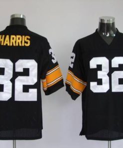Mitchell & Ness Steelers #32 Franco Harris Black Stitched Throwback NFL Jersey